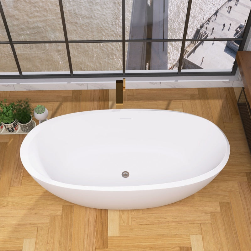 67" Classic Oval Shape Free Standing Soaking Tub