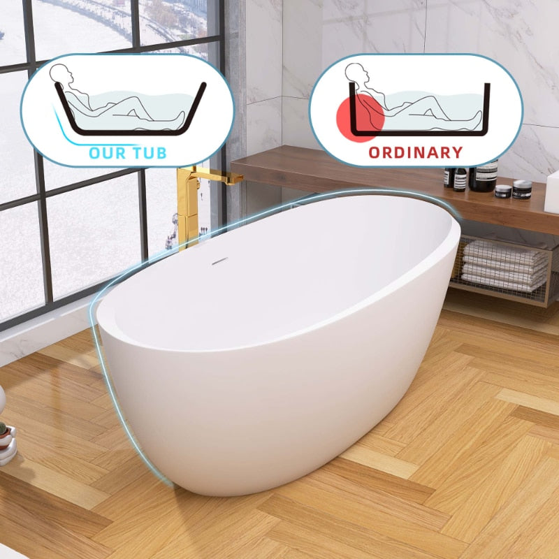 67" Classic Oval Shape Free Standing Soaking Tub