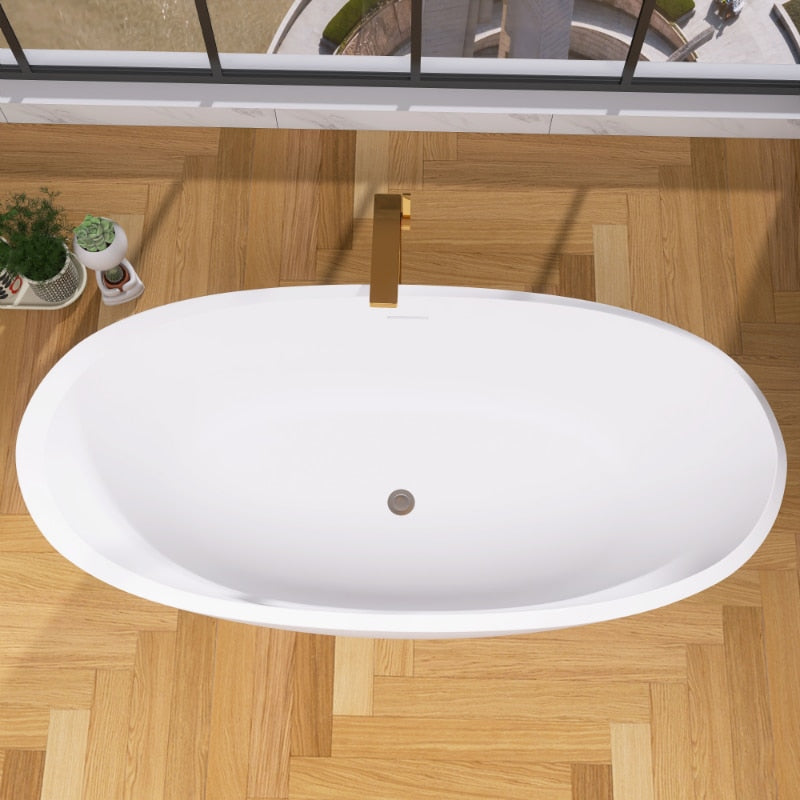 67" Classic Oval Shape Free Standing Soaking Tub