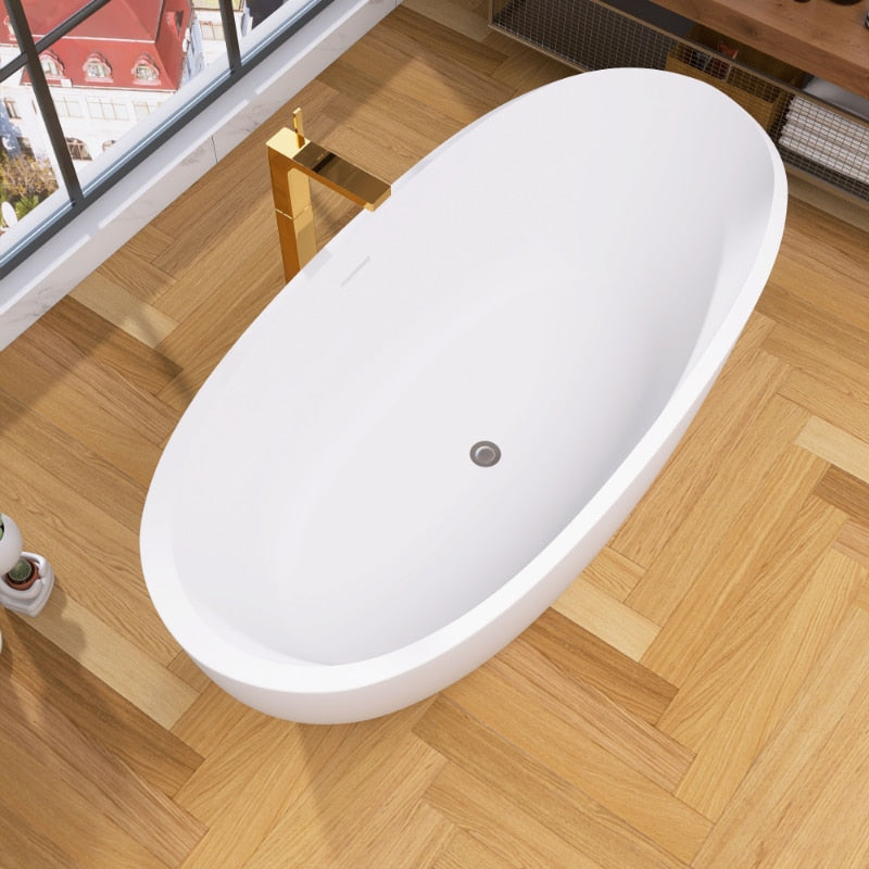 67" Classic Oval Shape Free Standing Soaking Tub