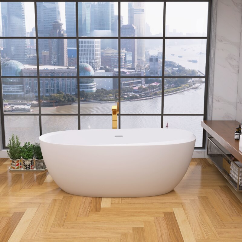 67" Classic Oval Shape Free Standing Soaking Tub