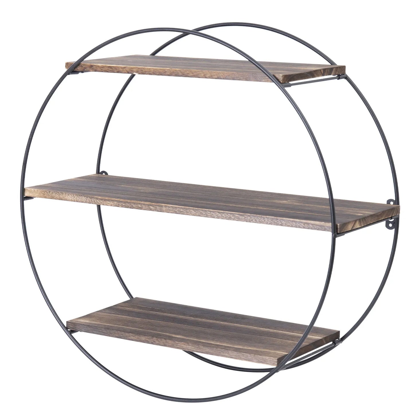 Rustic 3 Tier Wood Metal Shelves