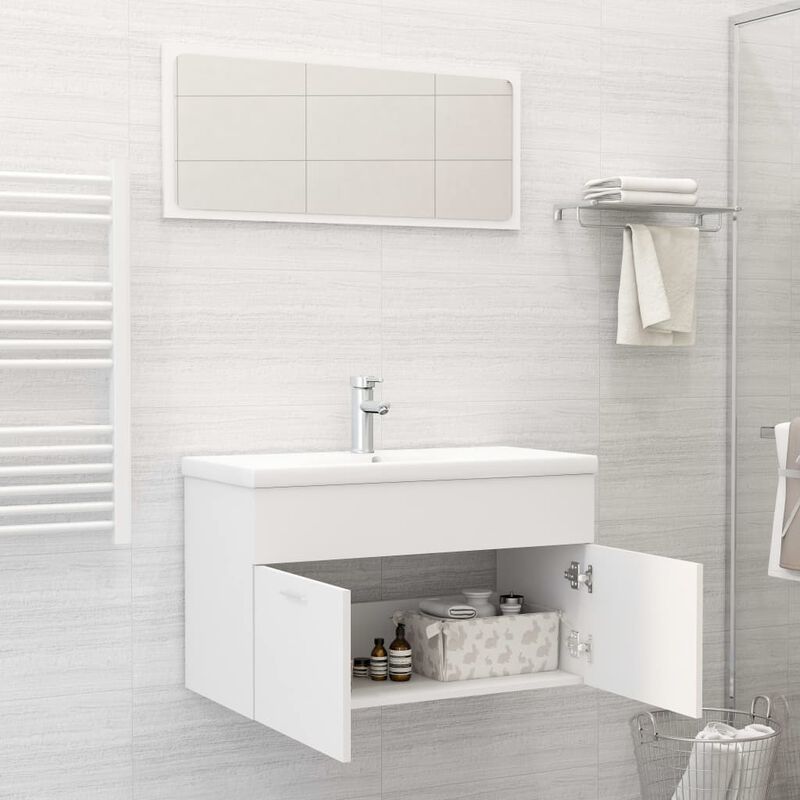 Bathroom Cabinet, Sink and Mirror Furniture Set