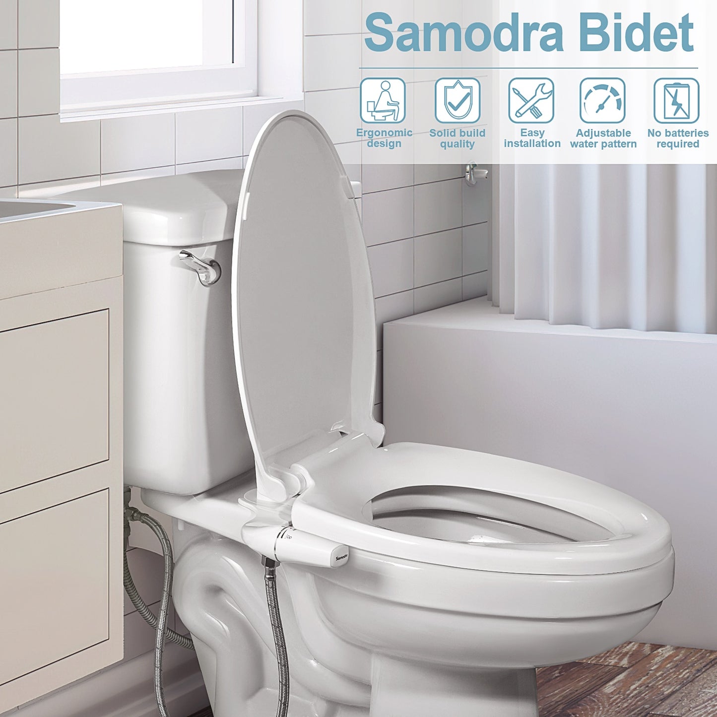 Non-Electric Ultra-Slim Bidet Attachment