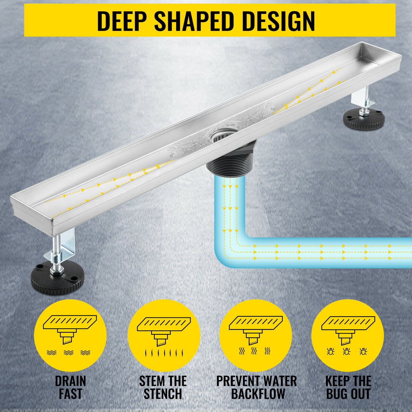 Linear Shower Drain Floor Trench