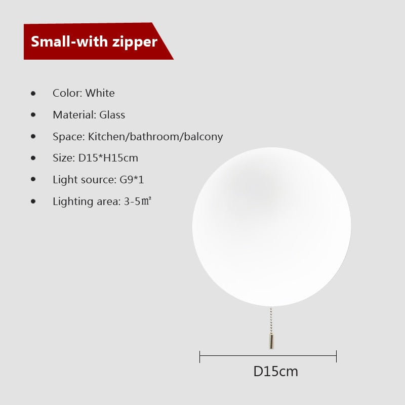 LED White Ball Bathroom Light