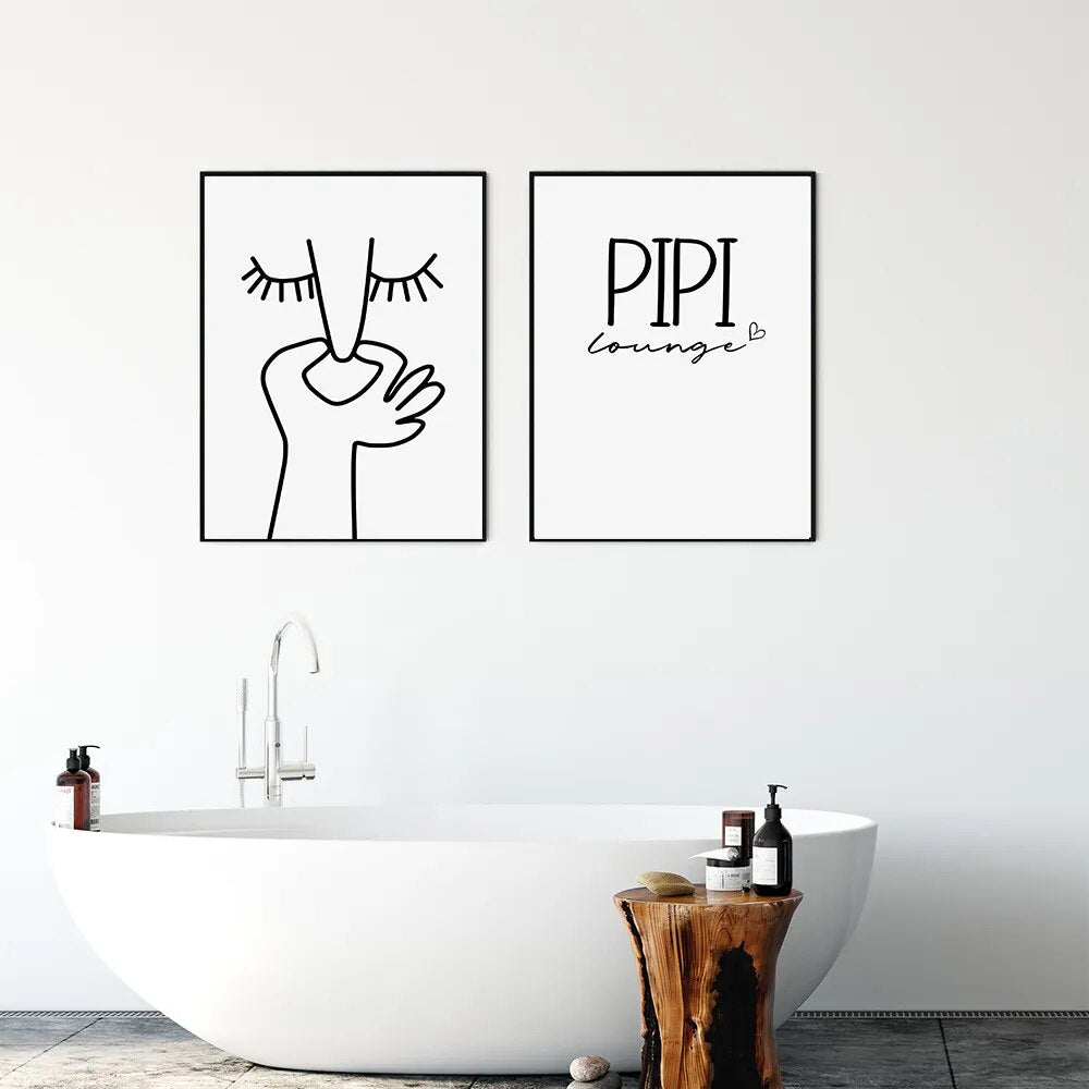 Funny Nose Pinch Bathroom Wall Art