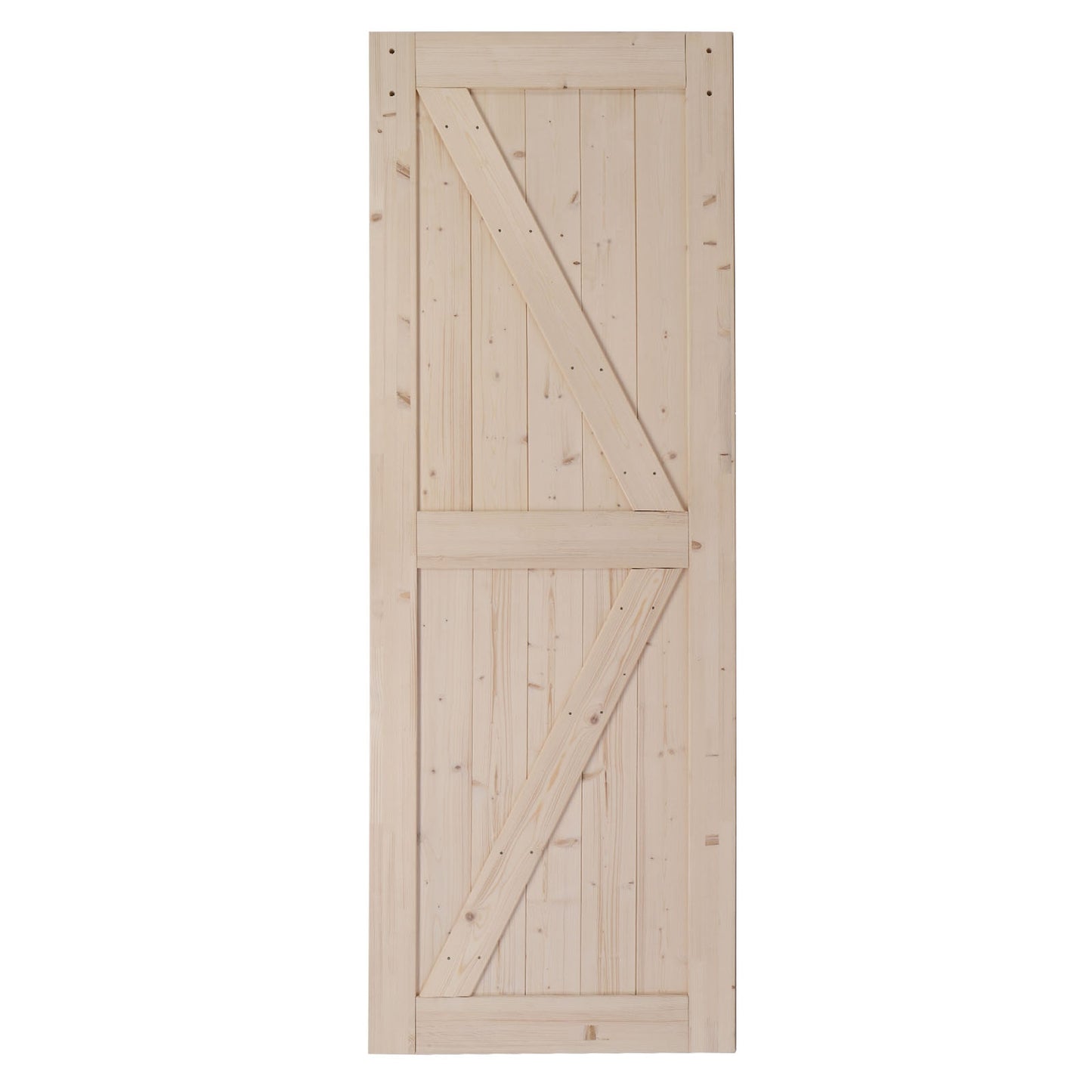 Unfinished Solid Spruce Wood Sliding Barn Door