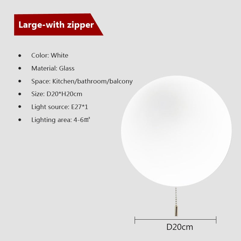 LED White Ball Bathroom Light