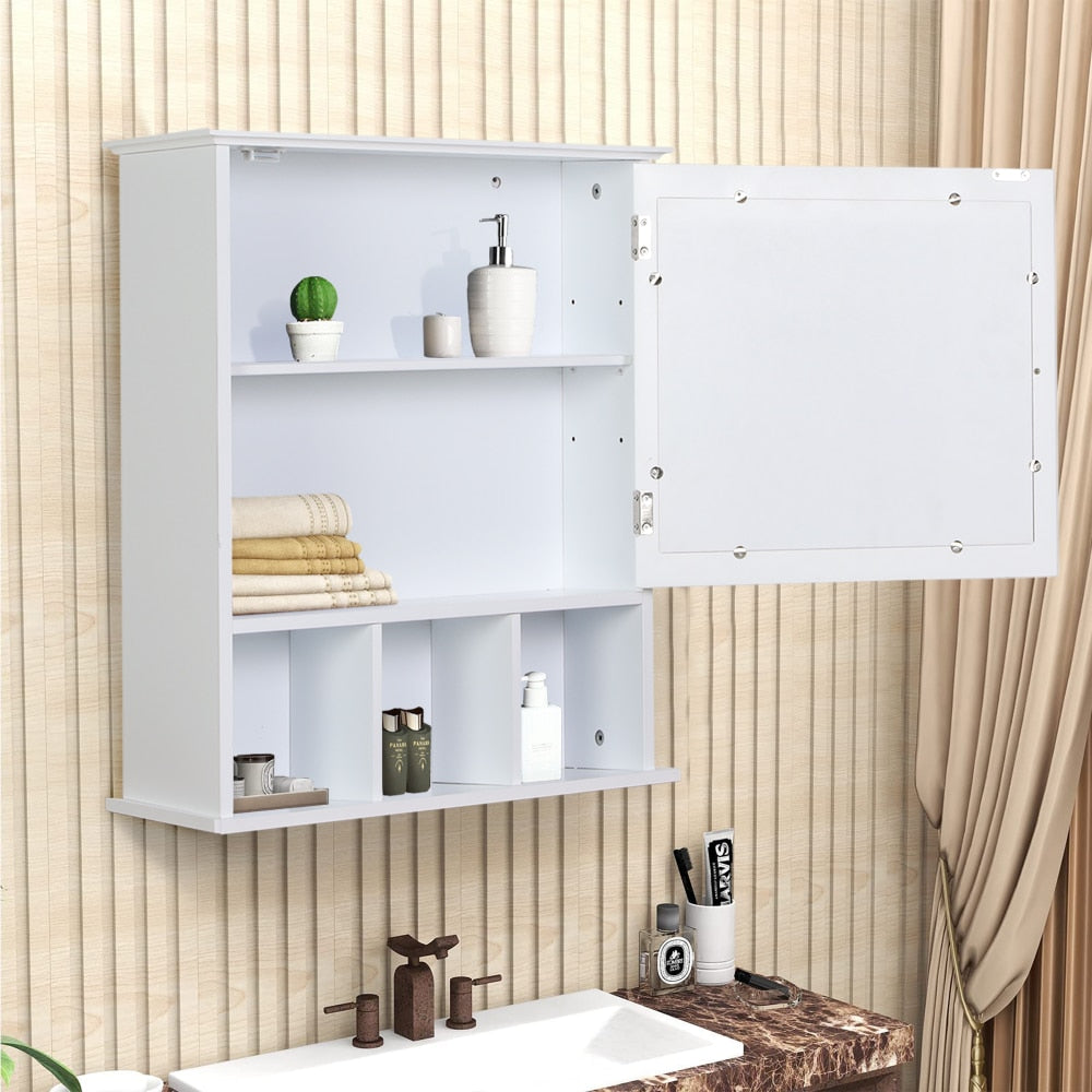 Single Door Bathroom Mirror Storage Cabinet