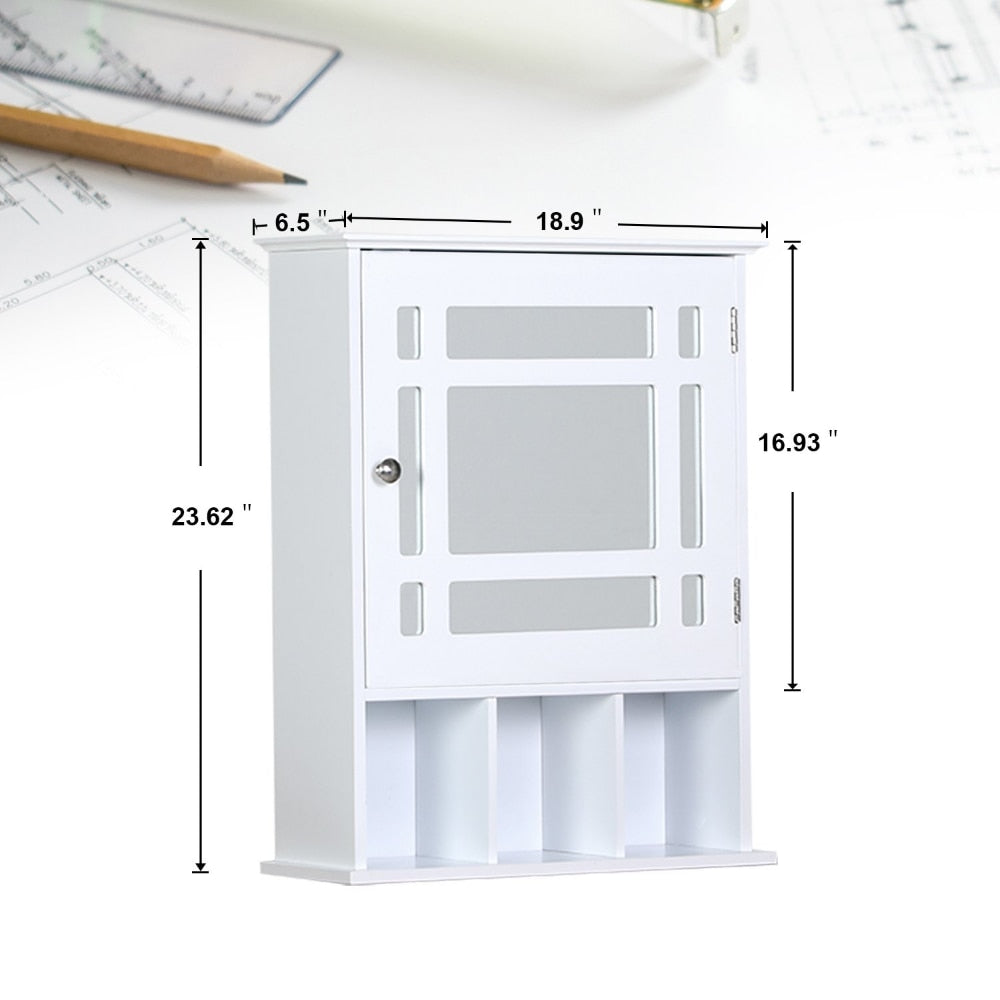 Single Door Bathroom Mirror Storage Cabinet