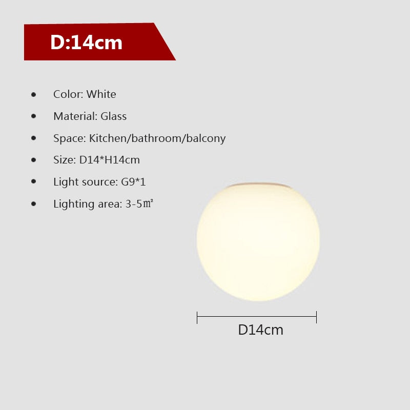 LED White Ball Bathroom Light