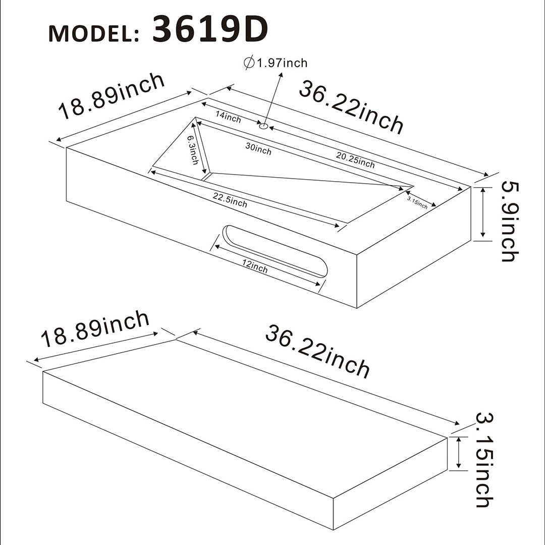 Simple Modern Style Double Layer Design Wash Basin