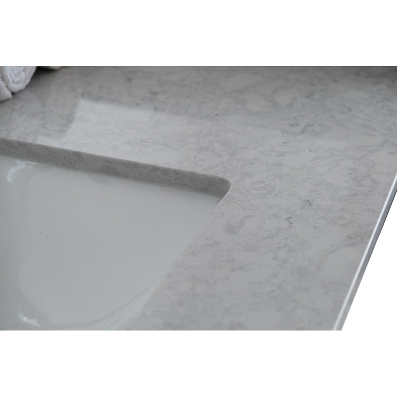 31" Stone Calacatta Engineered Marble with Undermount Ceramic Sink Vanity Top