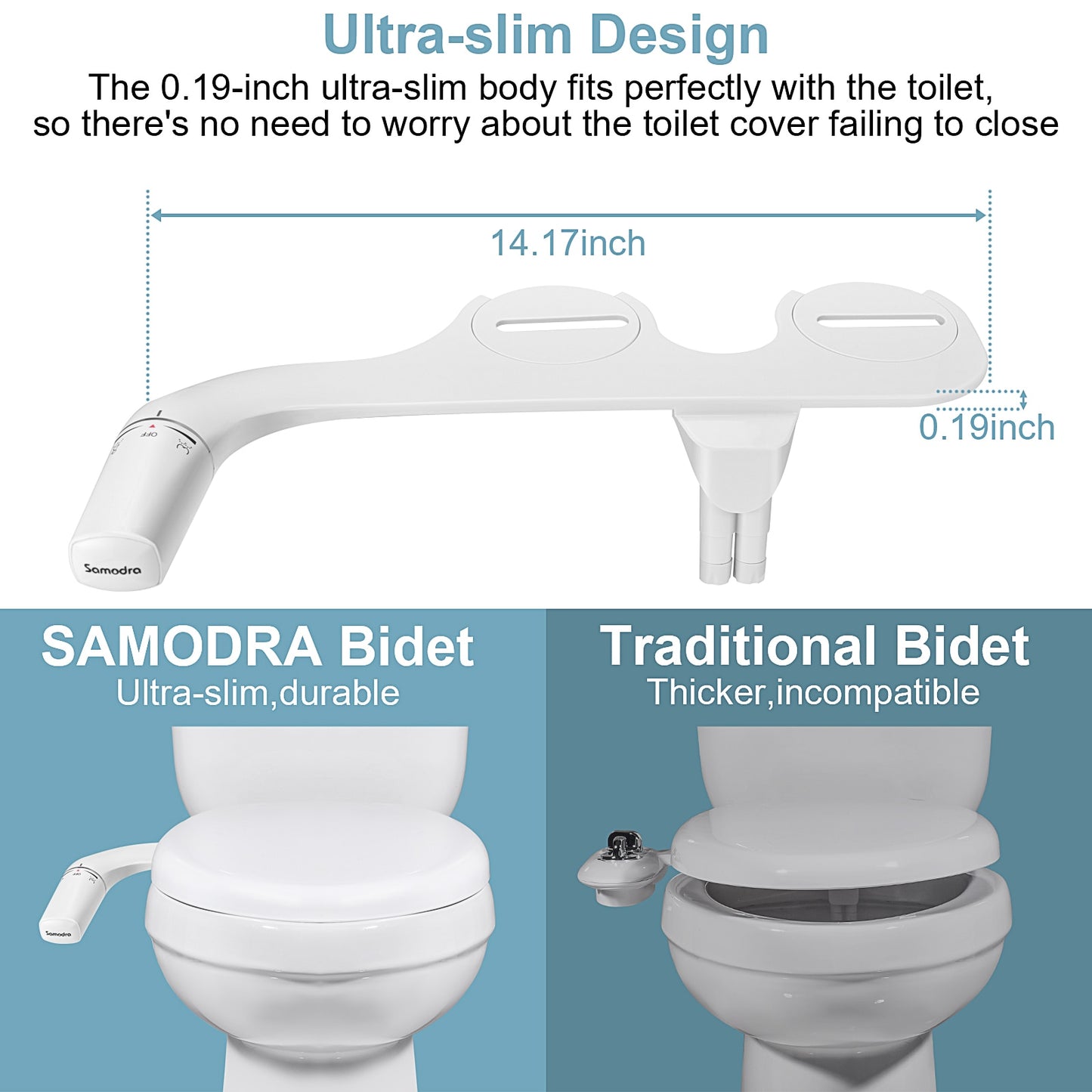 Non-Electric Ultra-Slim Bidet Attachment