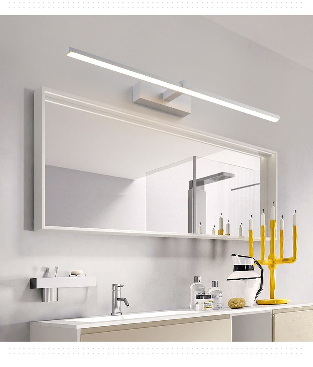 Modern White Bath Mirror Wall Light