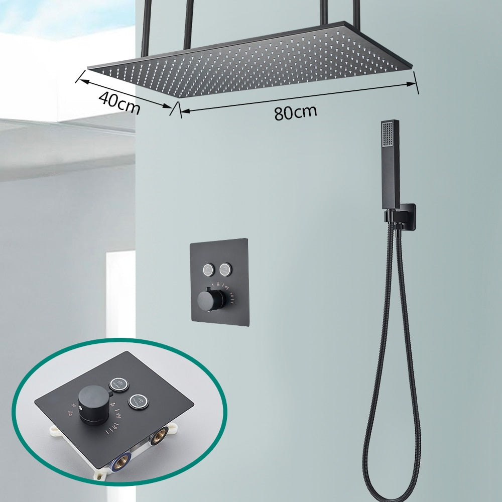 Big Size Concealed Ceiling Rainfall Shower Head