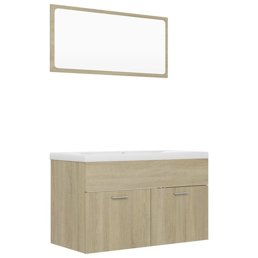 Bathroom Cabinet, Sink and Mirror Furniture Set