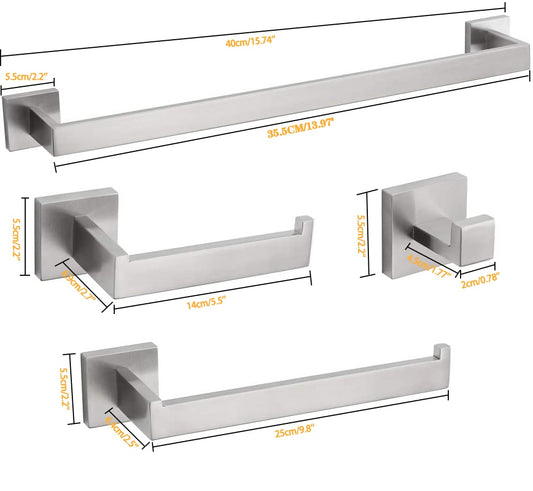 Brushed Nickel Bathroom Hardware 4 pcs. Set