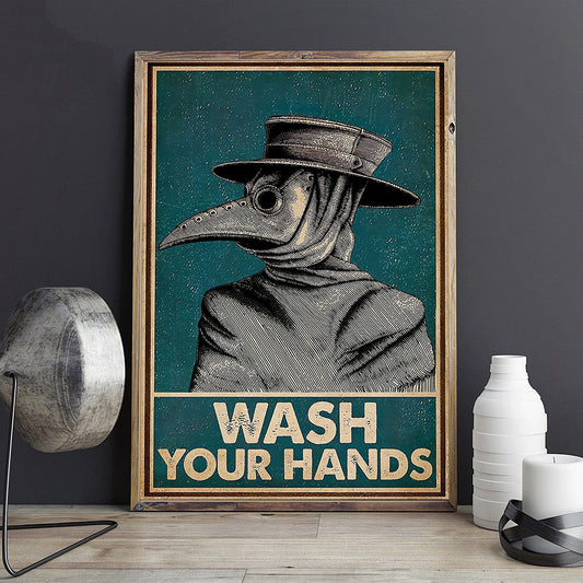 Vintage Plague Doctor Wash Your Hand Sign