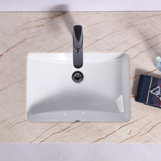 Ceramic Rectangle Undermount Vanity Vessel Sink