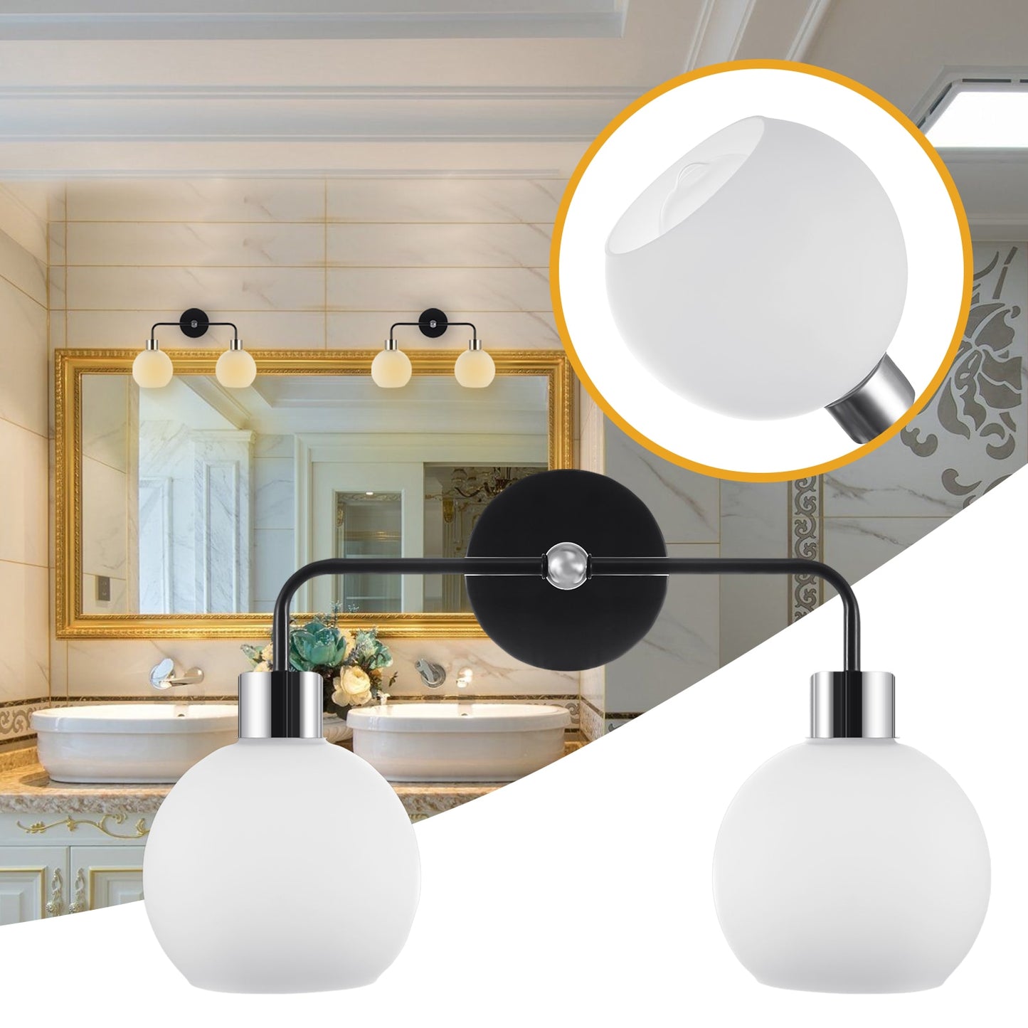 Ridgeyard Modern Bathroom Vanity Light Fixtures